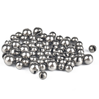 MUUNN 200PCS Tungsten Slotted Beads 1.5mm-6.4mm Fly Fishing Material Tungsten Beads Jig Hook Ball Fly Tying Beads