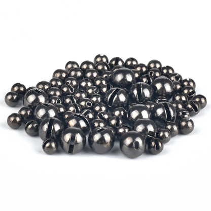 MUUNN 200PCS Tungsten Slotted Beads 1.5mm-6.4mm Fly Fishing Material Tungsten Beads Jig Hook Ball Fly Tying Beads