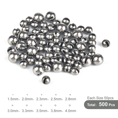 MUUNN 500pcs 1.5mm-4.0mm Tungsten Slotted Beads Fly Tying Material Multi-Color Fly  Fishing Accessory Electroplat